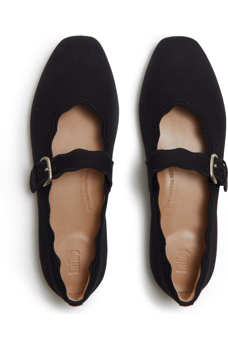 FitFlop Delicato Wave Edge Canvas Mary Janes, Alternate, color, Black