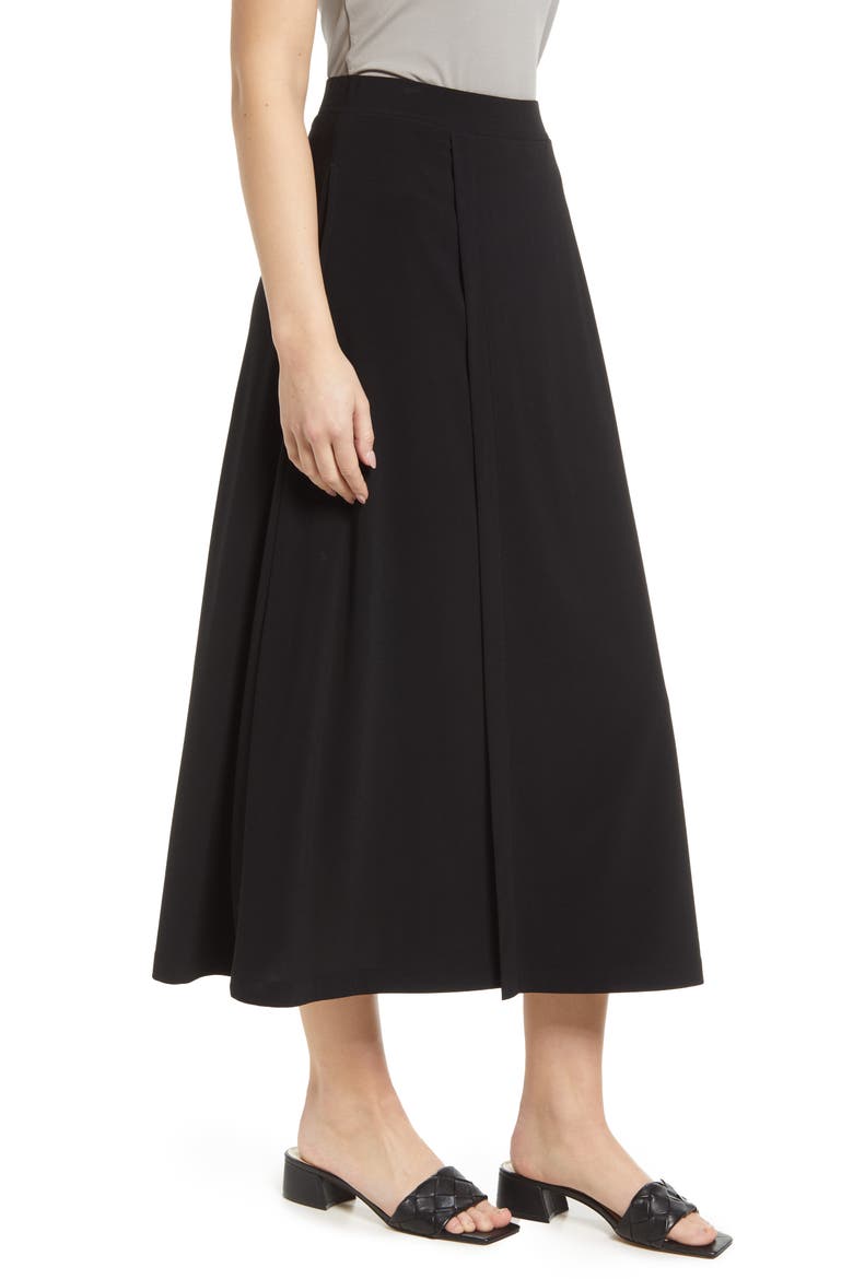Soft Drape Midi Skirt, Alternate, color, BLACK