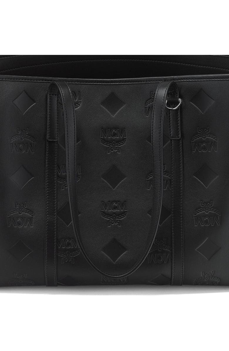 MCM Medium Toni Top-Zip Shopper in Maxi Monogram Leather, Alternate, color, Black