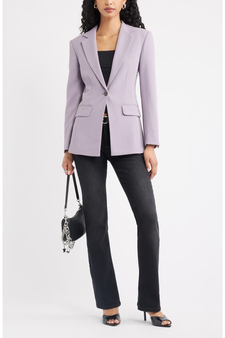 Curator Crepe Fitted Blazer, Alternate, color, PURPLE RIDGE