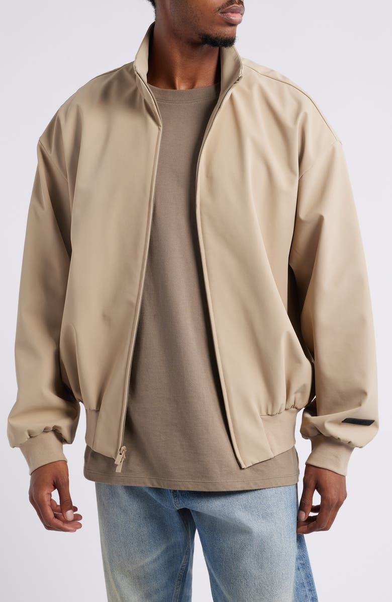 Fear of God Essentials Bonded Nylon Bomber Jacket, Main, color, 