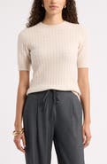 Nordstrom Cashmere Mini Cable Sweater Tee
