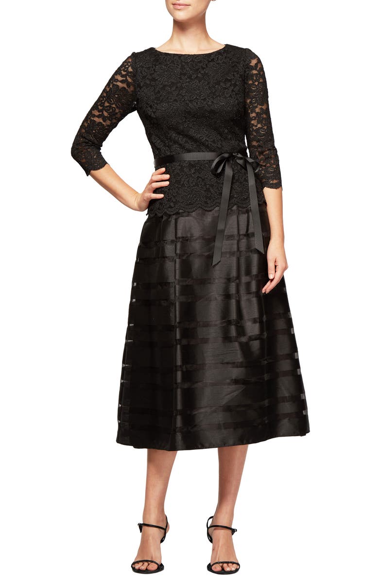 Alex Evenings T LENGTH A LINE MOCK DRS, Main, color, 