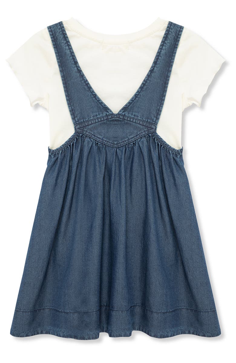 Peek Aren't You Curious Kids' Celestial Embroidered Pinafore & T-Shirt Set, Alternate, color, Indigo