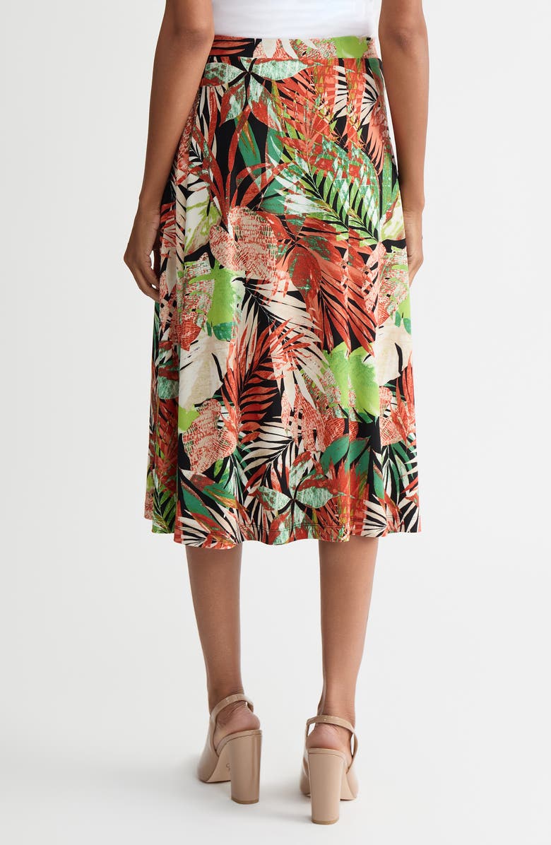 KASPER Tropical Print Pull-On Midi Skirt, Alternate, color, 