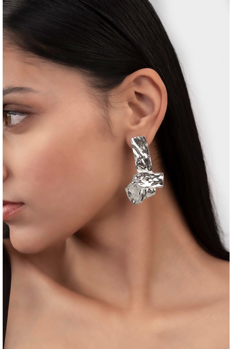Jiya Statement Knot Earrings, Alternate, color, SILVER