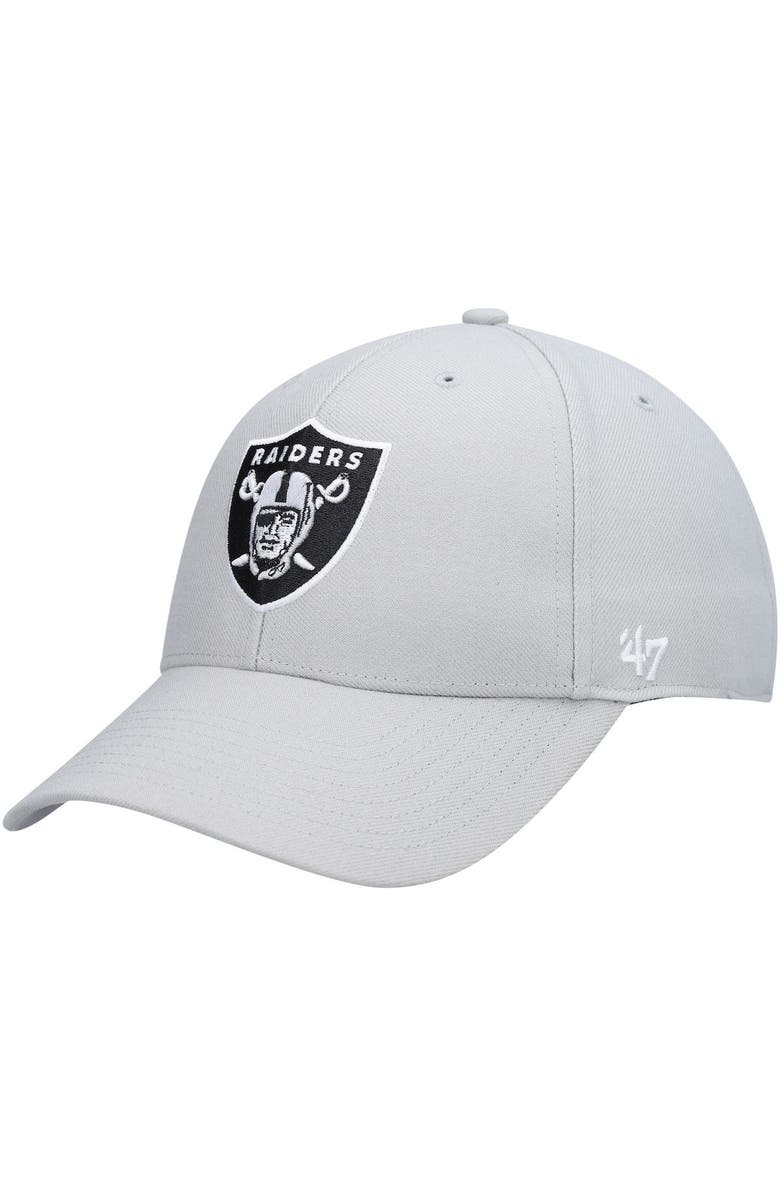 '47 Men's '47 Gray Las Vegas Raiders MVP Adjustable Hat, Main, color, 