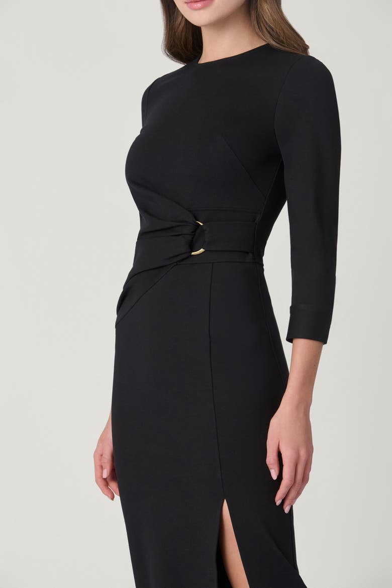 Hardware Ponte Cara Dress, Alternate, color, Jet