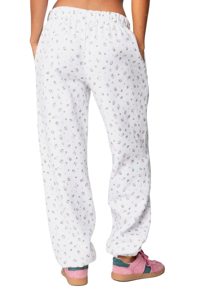 Floral Oversize Sweatpants, Alternate, color, CREAM