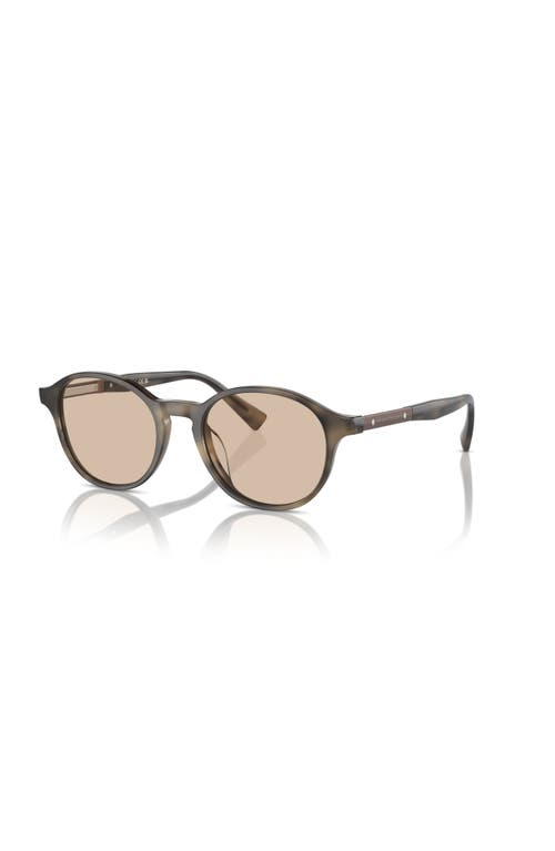 Brunello Cucinelli 50mm Oval Optical Glasses In Brown