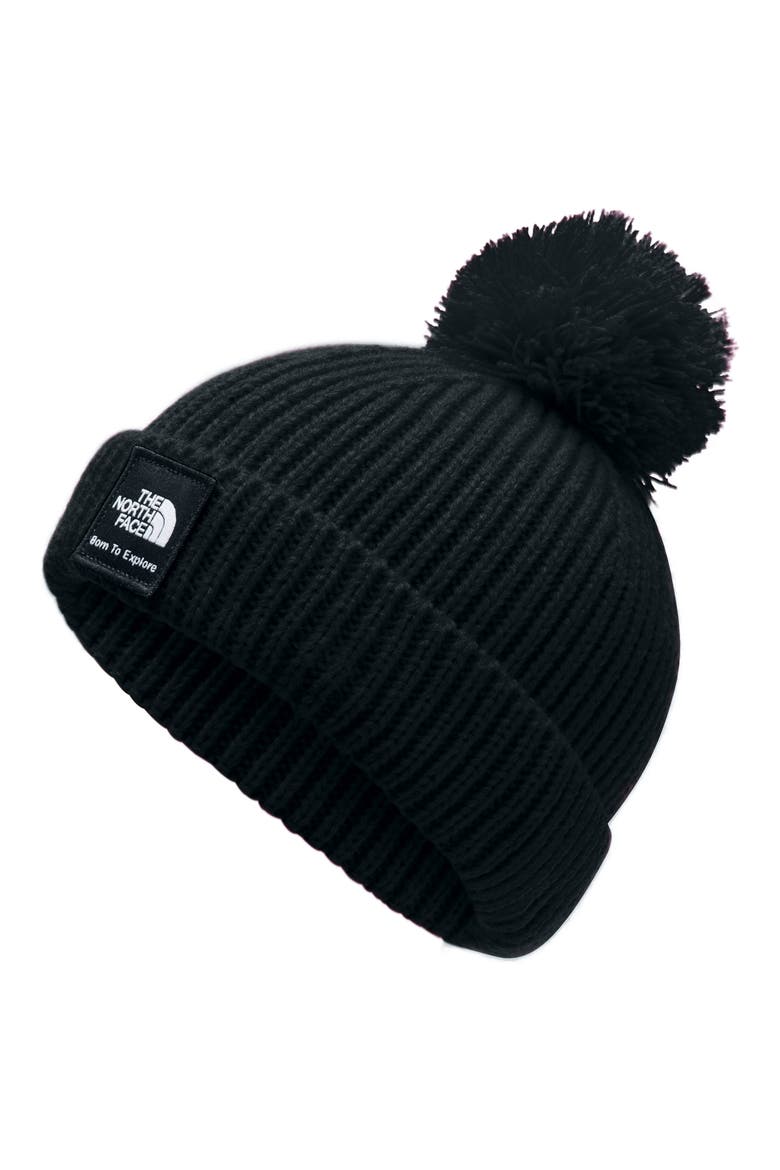 Box Logo Pom Beanie, Main, color, TNF BLACK