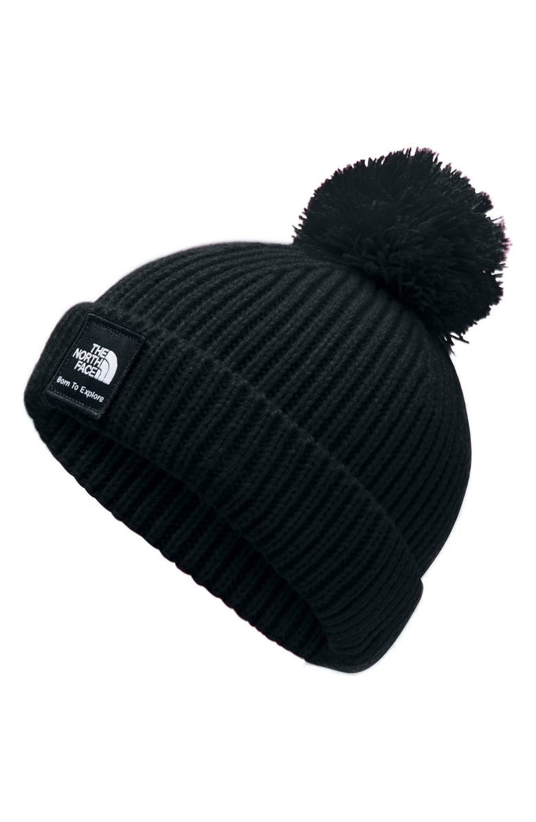 The North Face Box Logo Pom Beanie, Main, color, 