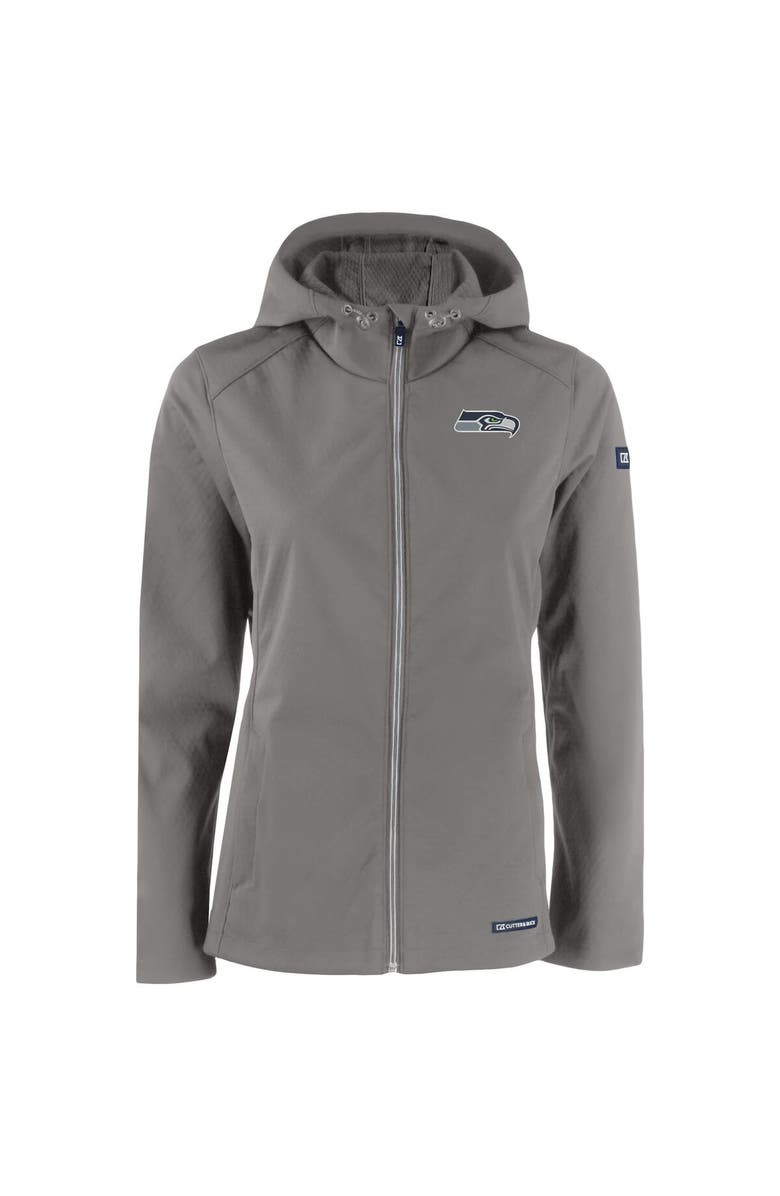 Cutter & Buck Women's Cutter & Buck Gray Seattle Seahawks Evoke Eco Softshell Recycled Full-Zip Hooded Jacket, Alternate, color, 