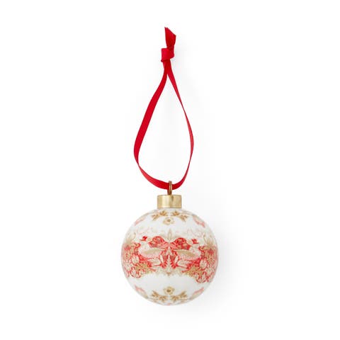 Morris & Co Bauble, Strawberry Thief Red