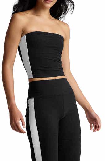 Space Dye Strapless Stripe Crop Top