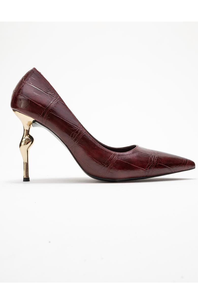 Prologue Shoes Hudson Pointed Toe Pump, Alternate, color, Burgundy Printed