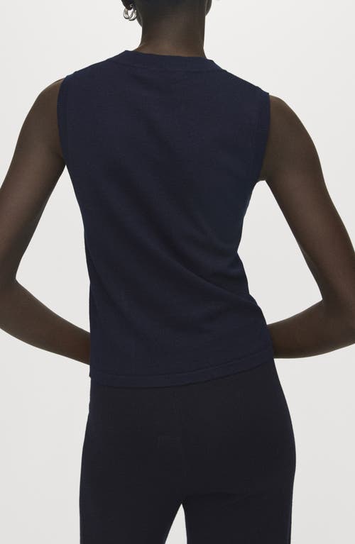 Mango Mock Neck Sweater Tank In Blue