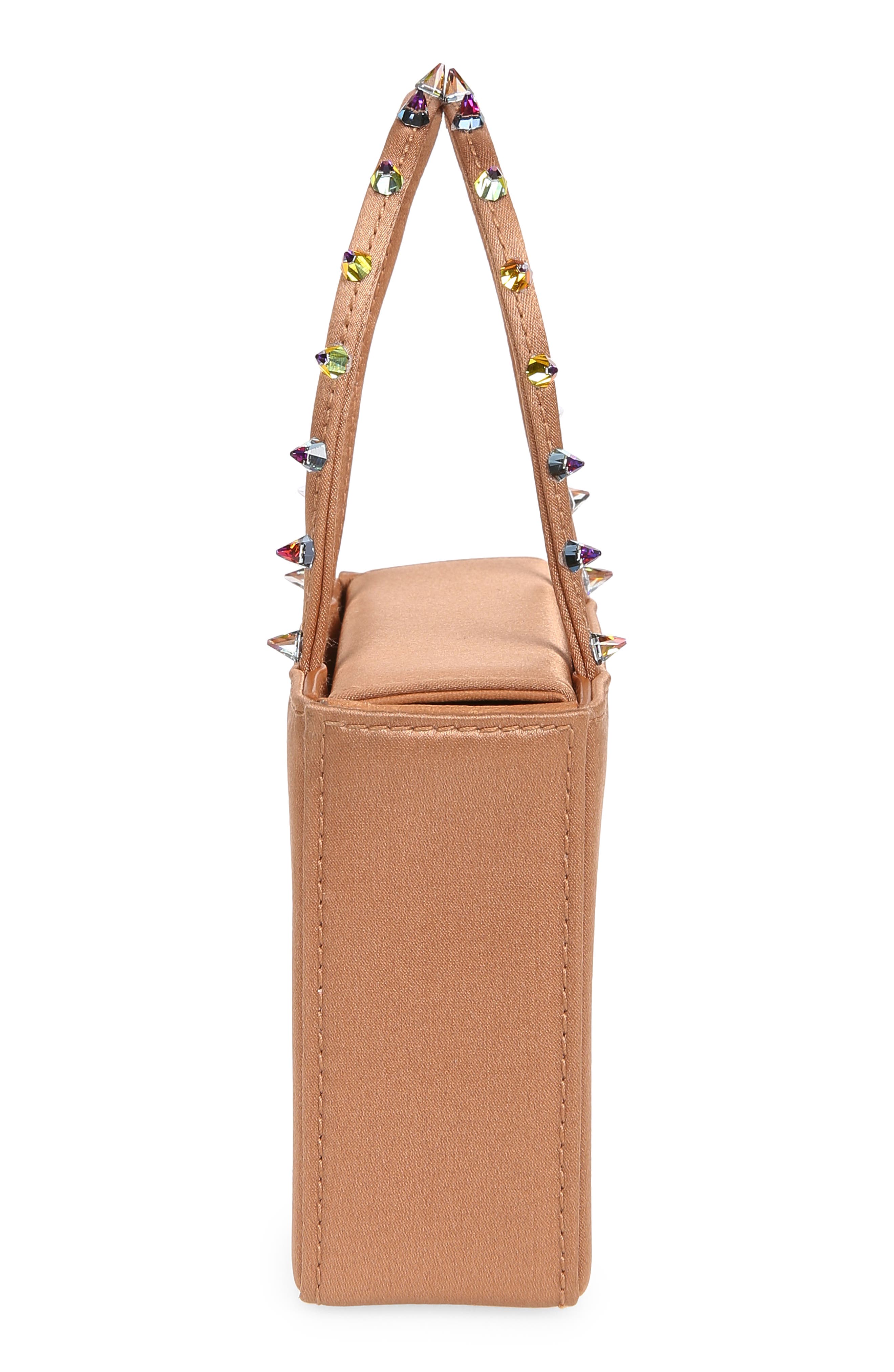 Amina Muaddi Superamini Julia Studded Top Handle Bag, Alternate, color, 