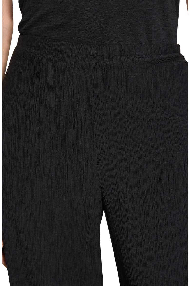 Crinkle Pull-On Wide Leg Pants, Alternate, color, BLACK