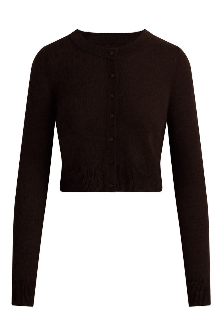 The Dani Crop Cashmere Cardigan, Alternate, color, ESPRESSO