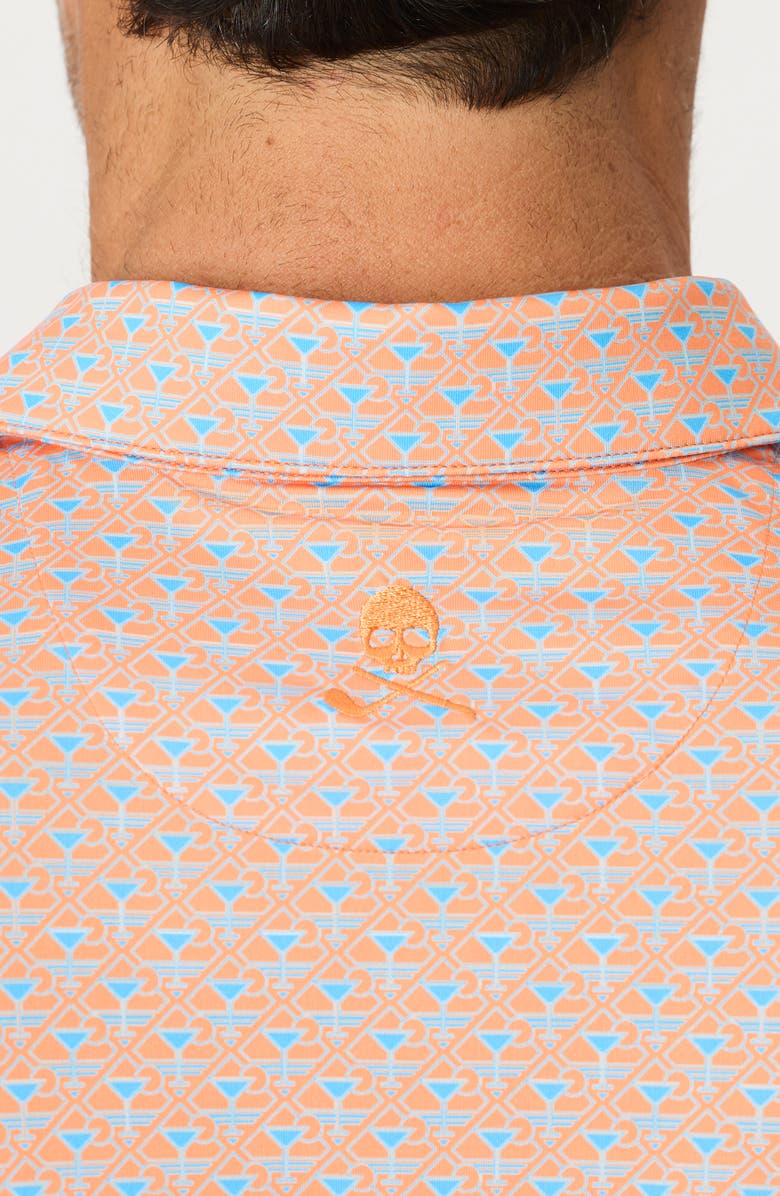 Robert Graham Links & Drinks Performance Golf Polo, Alternate, color, Orange