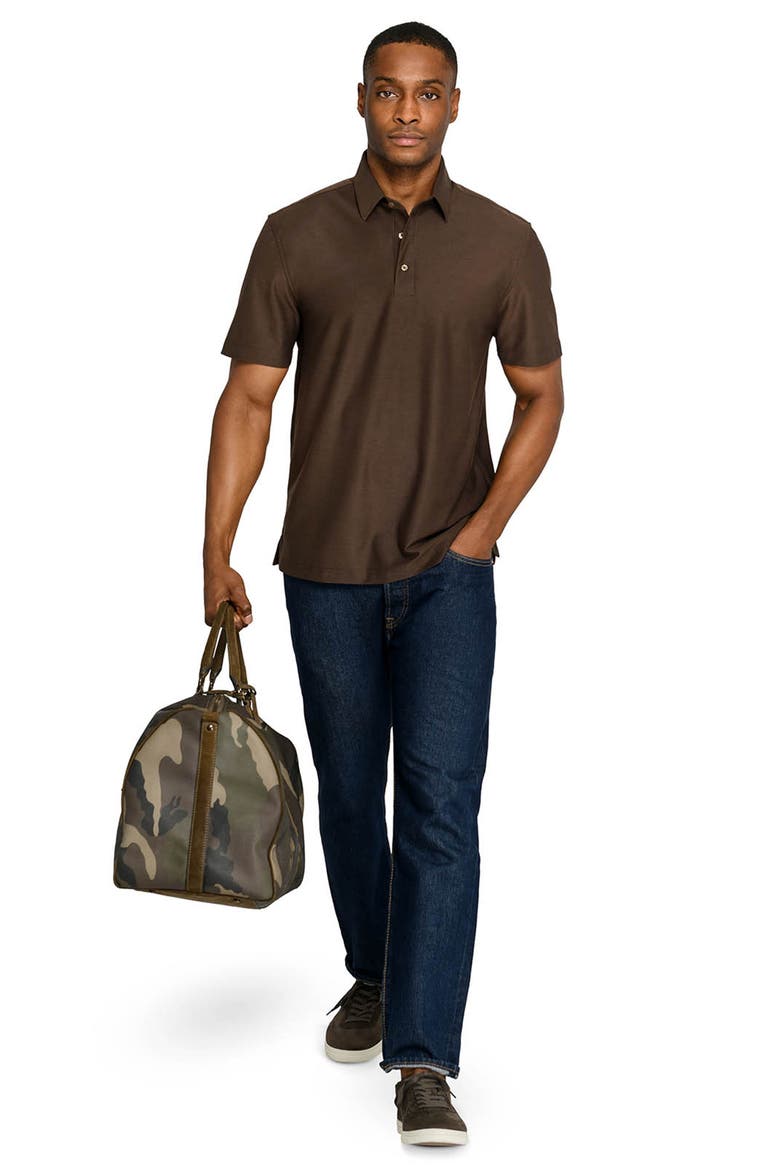 Solid Mapleton Luxe Cross Dyed Polo, Alternate, color, BROWN