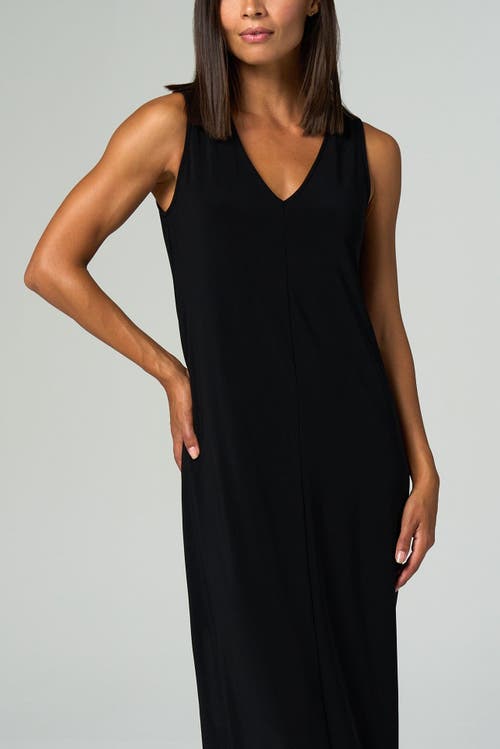 Franne Golde Luxe Stretch Sleeveless V-neck Maxi Dress