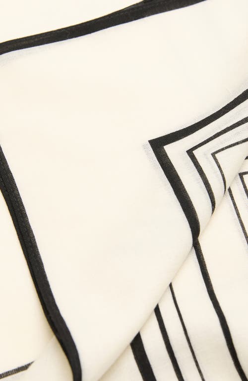 Mango Geometric Print Wool Scarf In White
