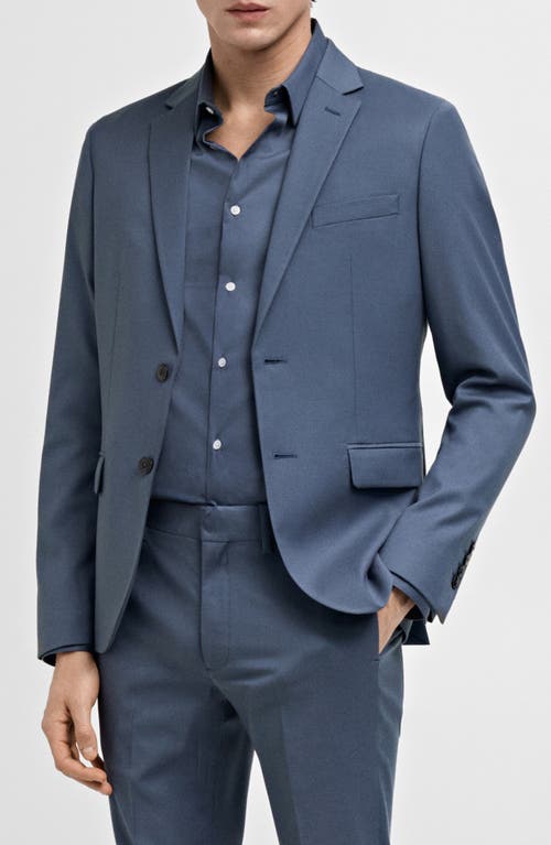 Mango Superslim Fit Stretch Sport Coat In Sky Blue