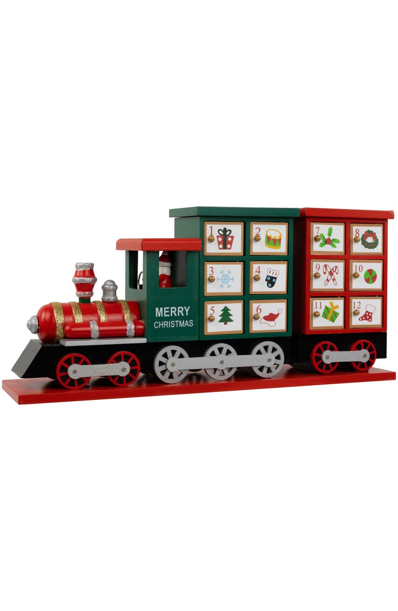 Northlight 16.5" Locomotive Train Wooden Christmas Advent Calendar, Alternate, color, 