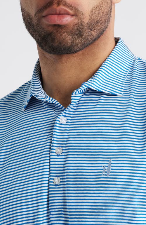 Johnnie-o Dru Stripe Performance Polo In Blue