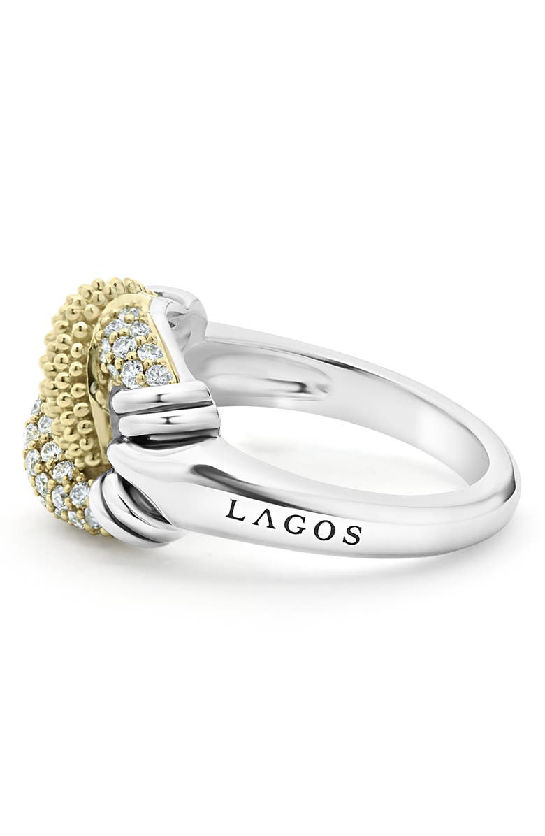 LAGOS Small Caviar Diamond Knot Ring, Alternate, color,