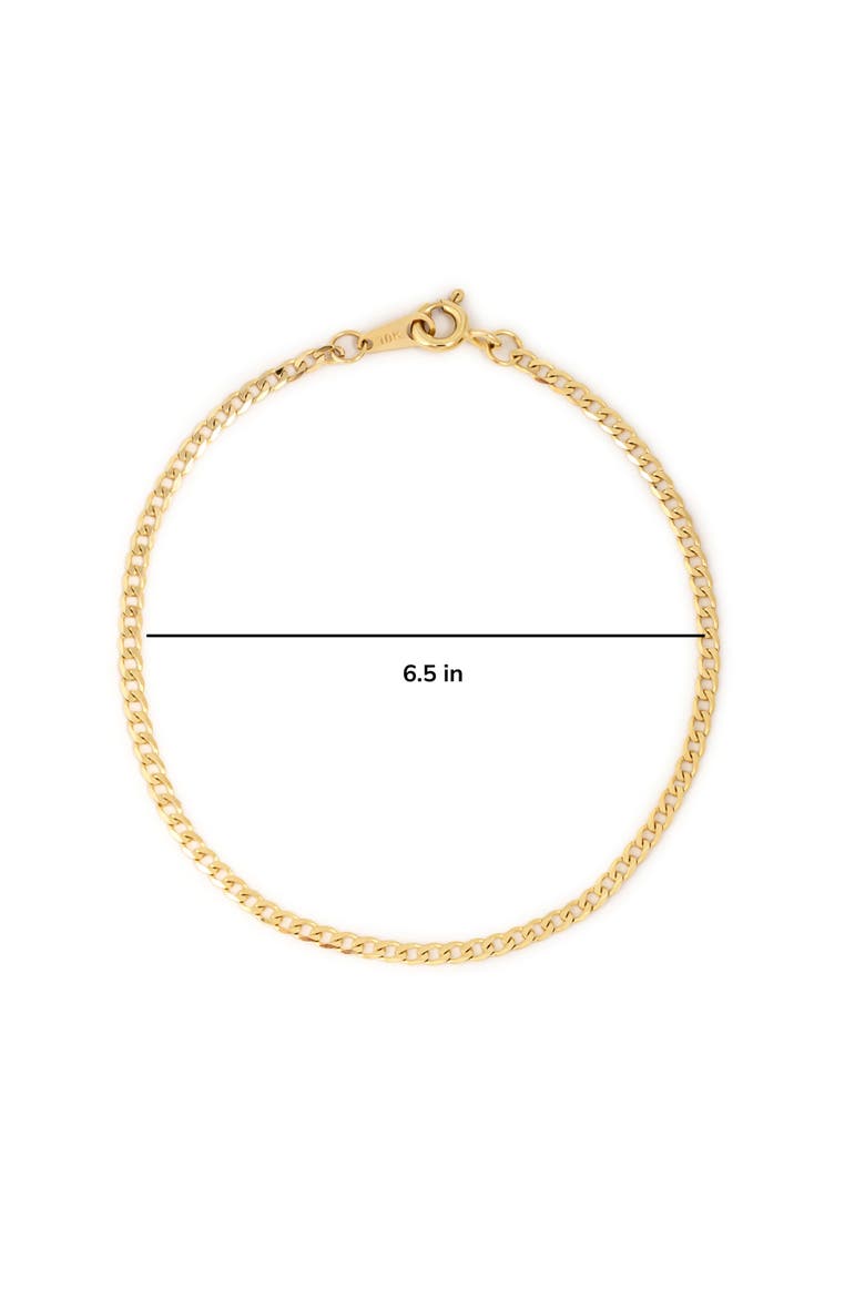 Solid Yellow Gold - Mini Curb Chain Bracelet, Alternate, color, Gold