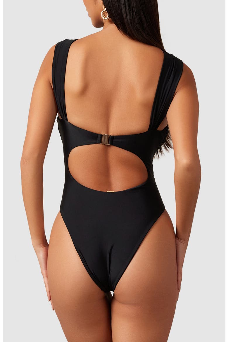 Sahar One-Piece Swimsuit, Alternate, color, Black