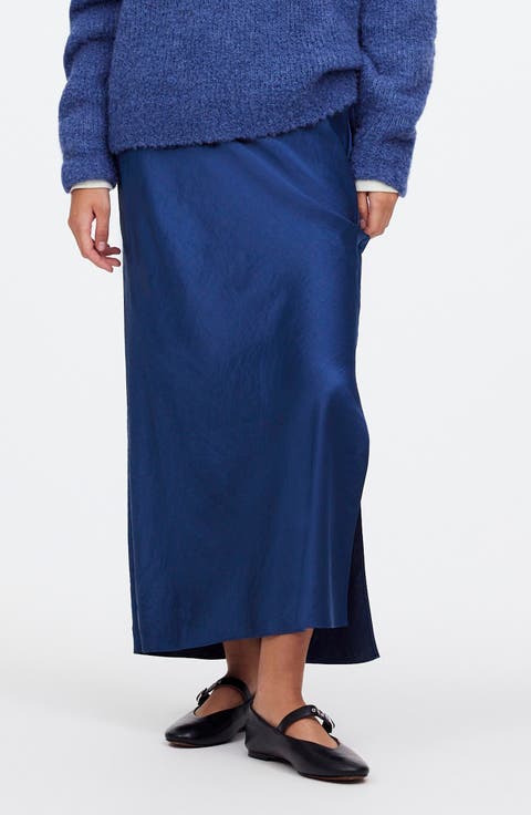Satin Maxi Slip Skirt