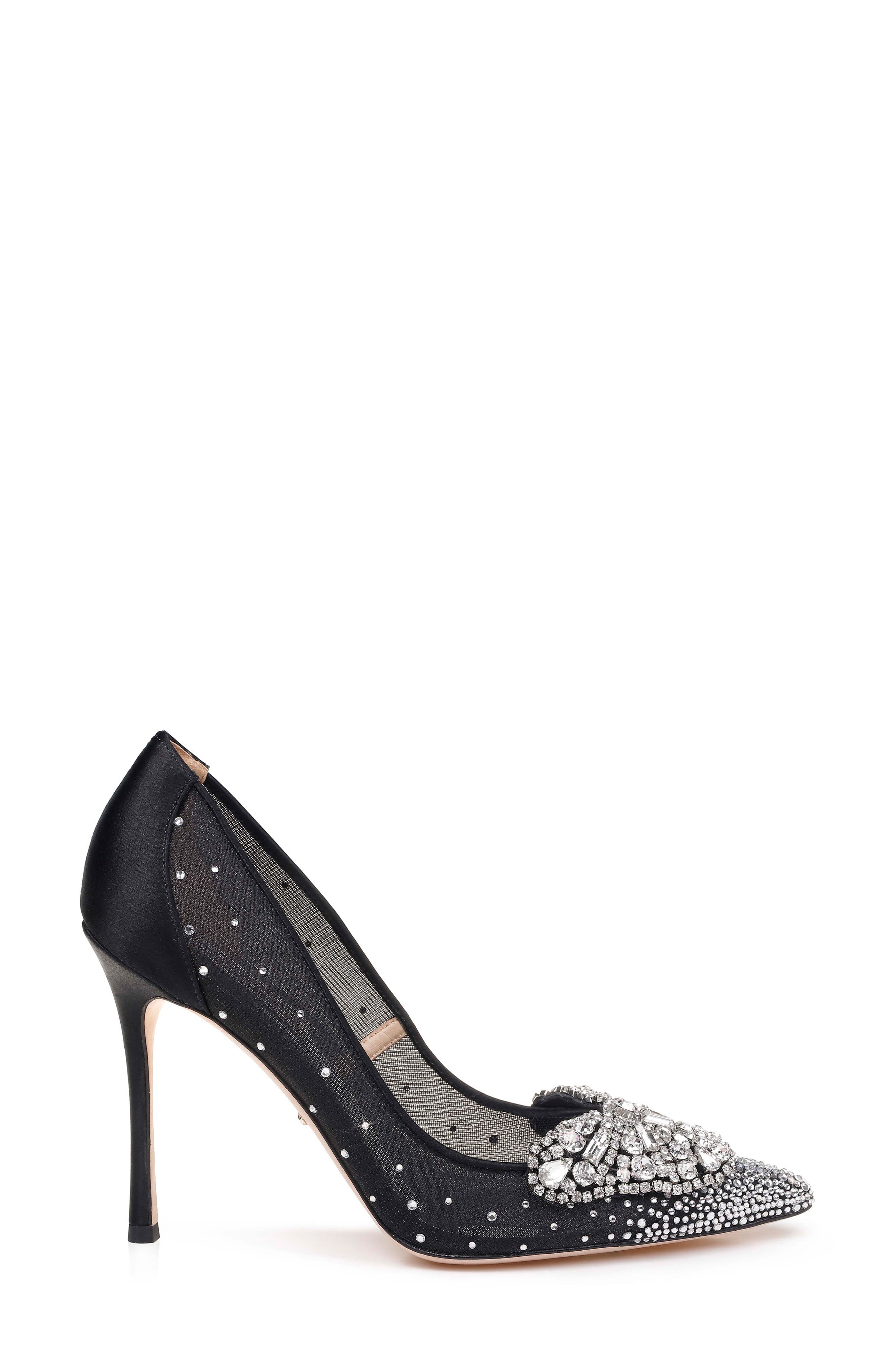 Badgley Mischka Collection Quintana Crystal Embellished Pointed Toe Pump, Alternate, color, 
