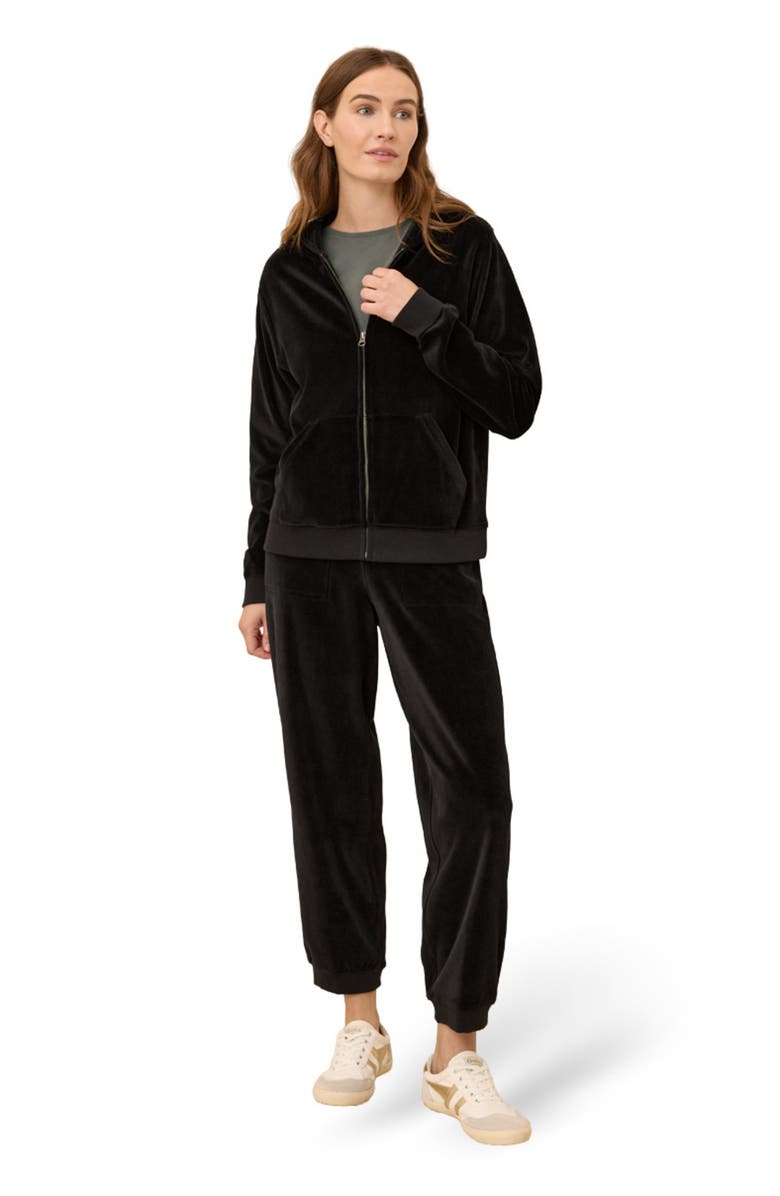 Pact Organic Cotton Pure Velour Zip Hoodie, Main, color, Black