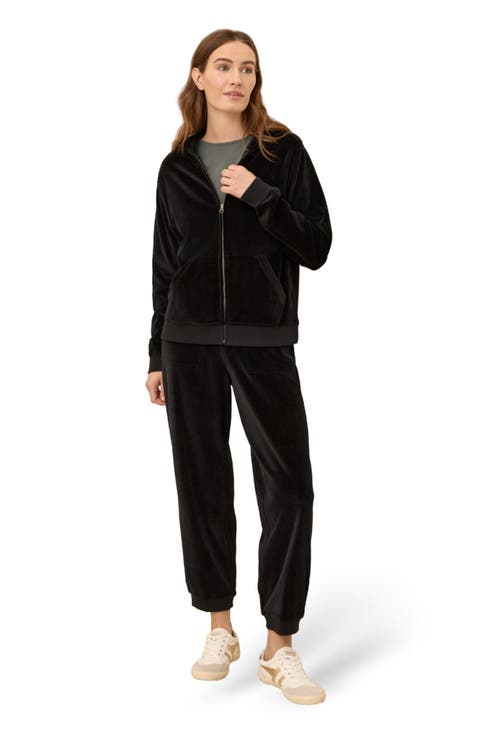 Organic Cotton Pure Velour Zip Hoodie