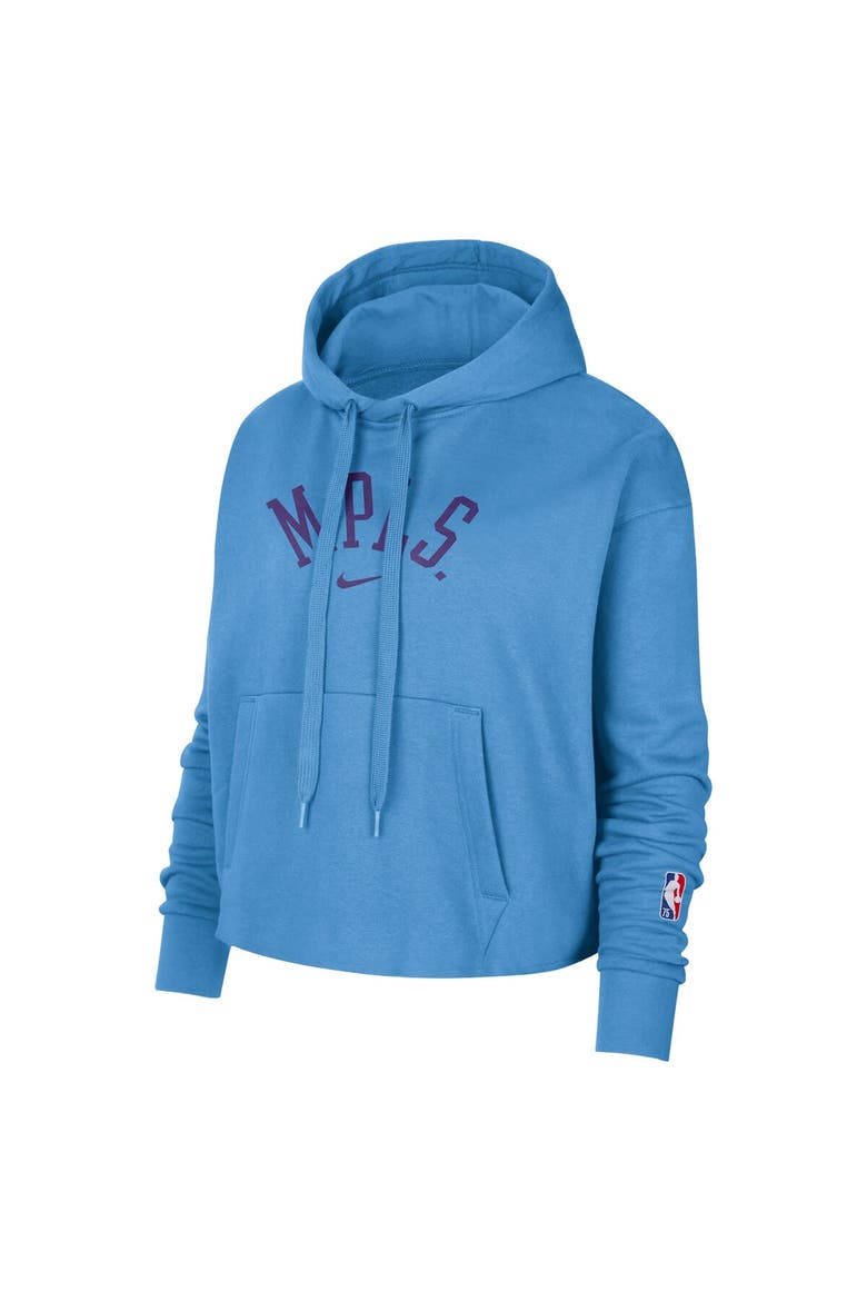 Women's Nike Powder Blue Los Angeles Lakers 2021/22 City Edition Essential Logo Cropped Pullover Hoodie, Alternate, color, Powder Blue