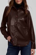 Foxcroft Ronnie Faux Leather Shirt Jacket