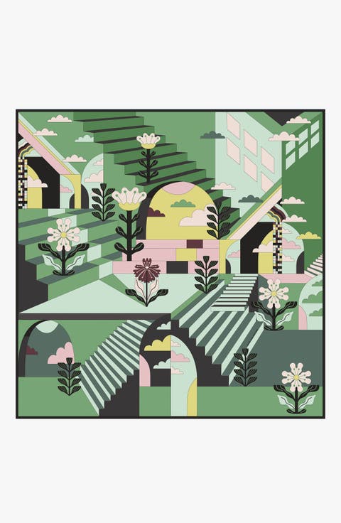 Double Sided Wool Silk Scarf Of Imagination