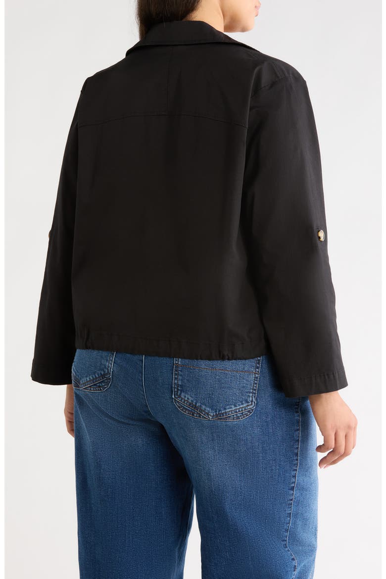 Roll Tab Crop Jacket, Alternate, color, BLACK
