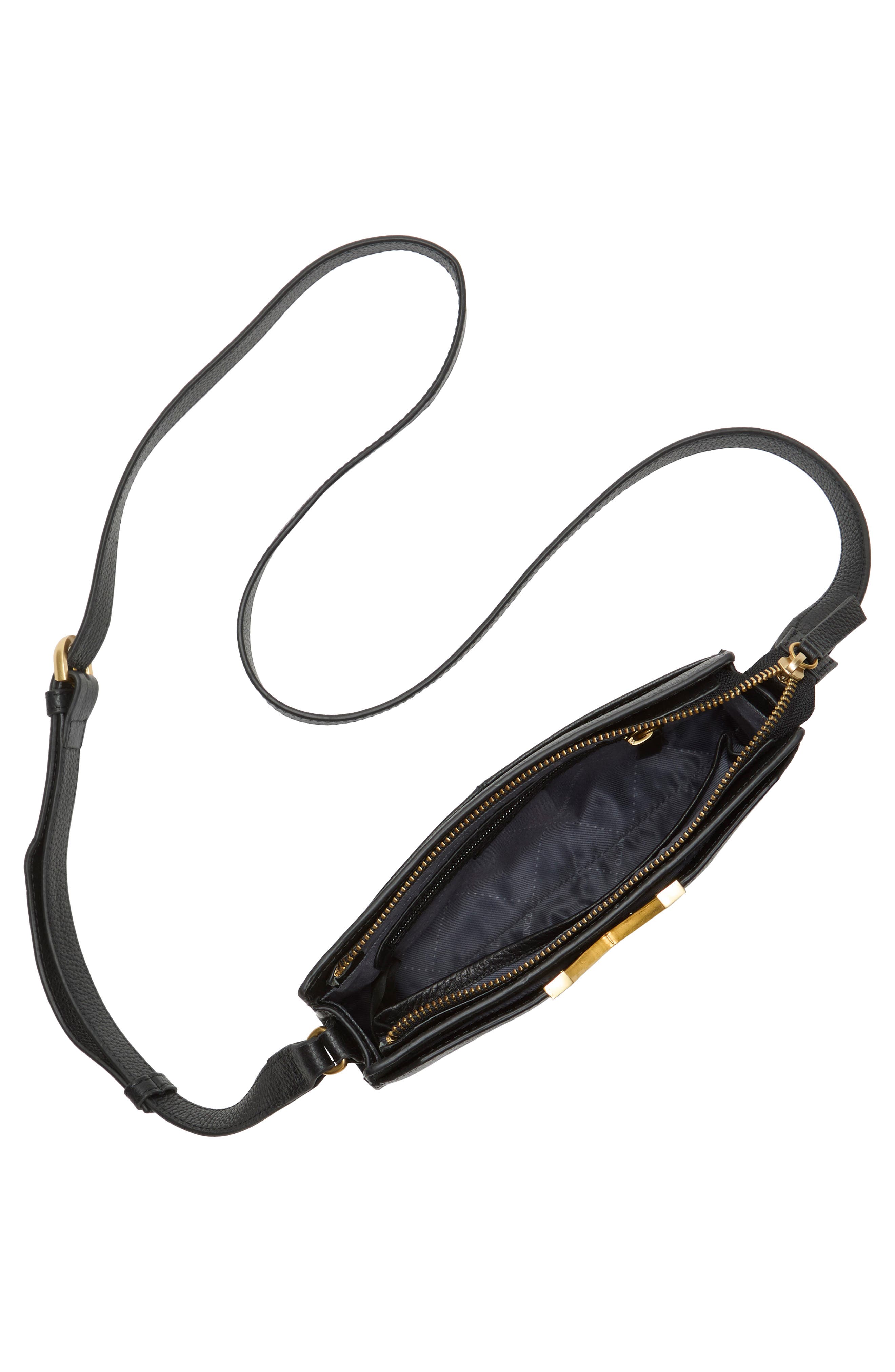 Vince Camuto Tasha Leather Crossbody Bag, Alternate, color, Black