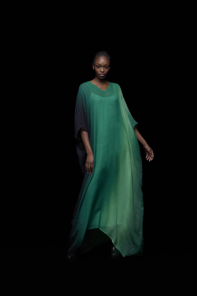 Vertical Ombre Kaftan, Alternate, color, Green