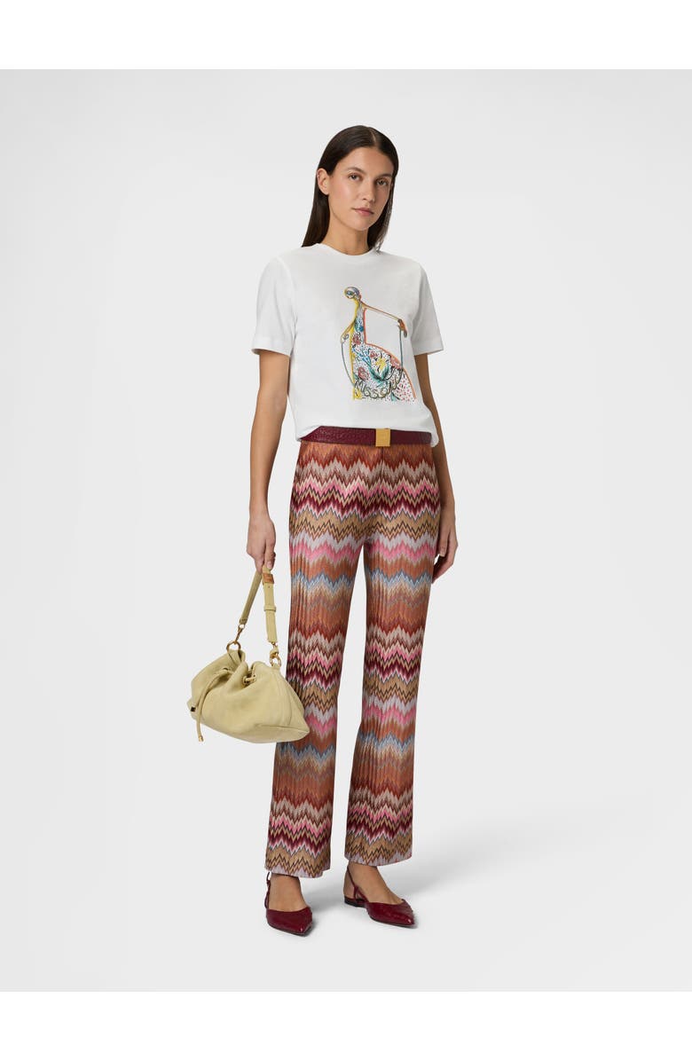 Missoni Cotton Jersey Crewneck T-shirt With Print And Logo, Alternate, color, Green& Yellow