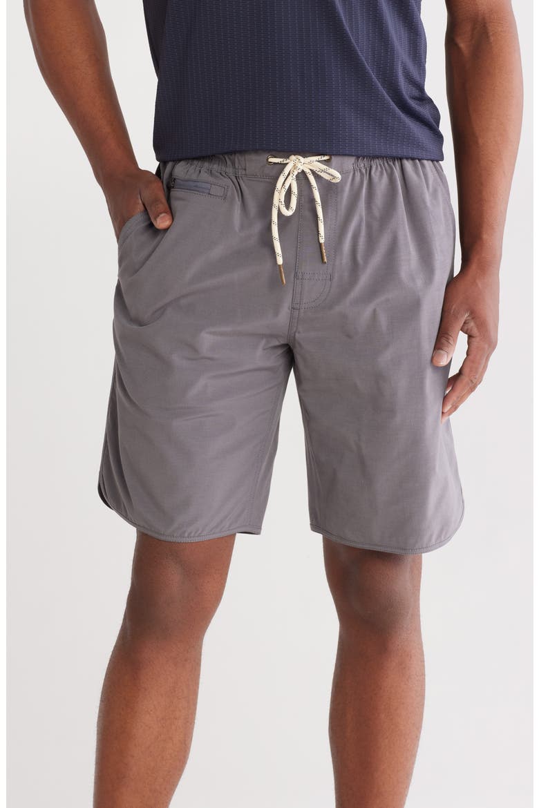 Heathered Drawstring Shorts, Main, color, HEATHER CHARCOAL
