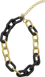 Adornia Two-Tone Oversize Link Necklace