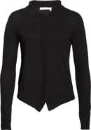 Chloé Scalloped Placket Wool Blend Cardigan