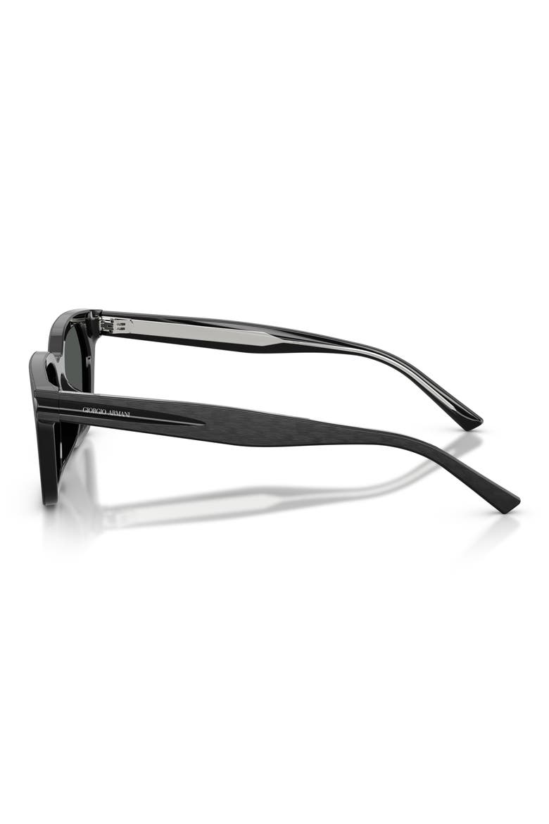 52mm Square Sunglasses, Alternate, color, BRUSHED BLACK / DARK GREY