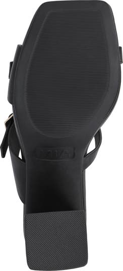 Rene Double Buckle Block Heel Sandal